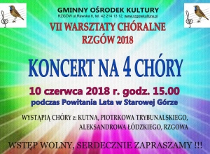 VII warsztaty chóralne i koncert na 4 chóry VII warsztaty chóralne i koncert na 4 chóry