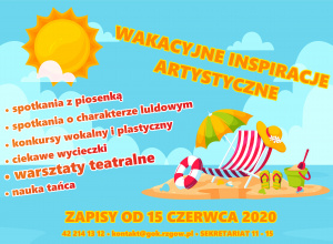 Wakacje z Gminnym Ośrodkiem Kultury w Rzgowie czyli "Wakacyjne Inspiracje Artystyczne" Wakacje z Gminnym Ośrodkiem Kultury w Rzgowie czyli "Wakacyjne Inspiracje Artystyczne"