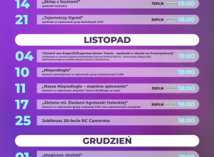 Kalendarz nadchodzących wydarzeń Kalendarz nadchodzących wydarzeń