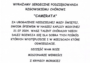 Zdjęcie Rzgowskiego Chóru "Camerata"